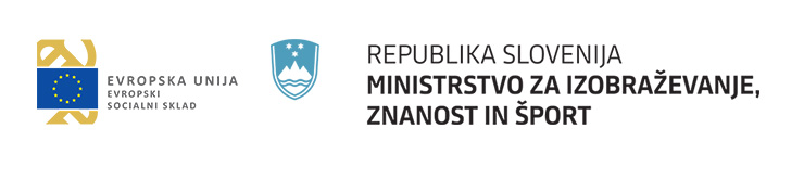 Logotipi Evropskega socialnega sklada in Ministrstva za izobraževanje, znanost in šport